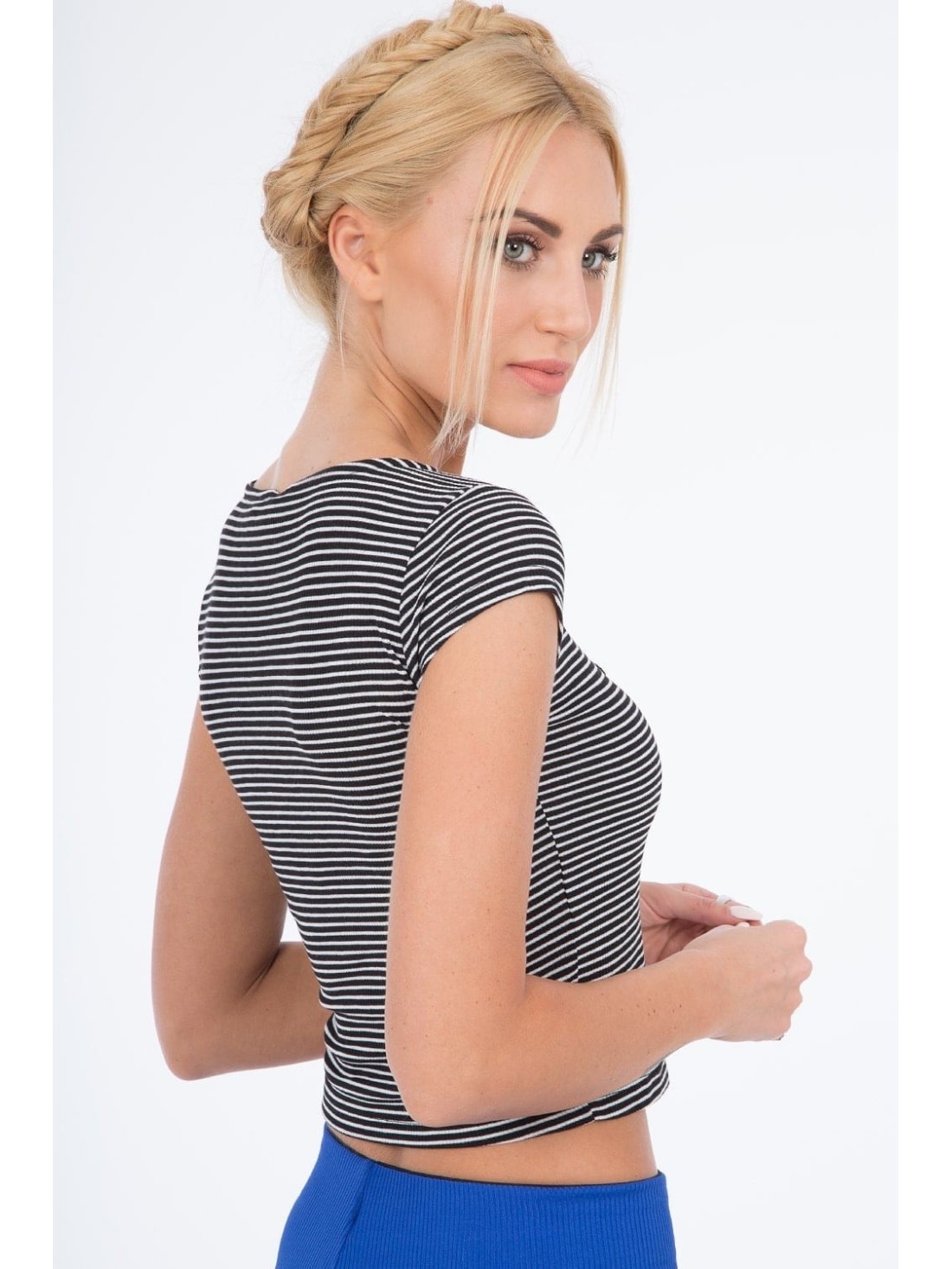 Black Top with White Stripes BB20312 - Online store - Boutique